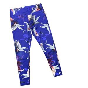FABLETICS | sz M Women's Blue Multi Floral Print Pureluxe Full Length Leggings